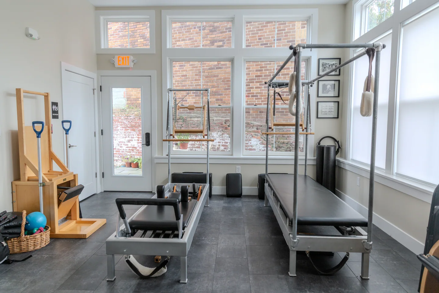 The Reformer and Cadillac in the sunlit East Providence studio